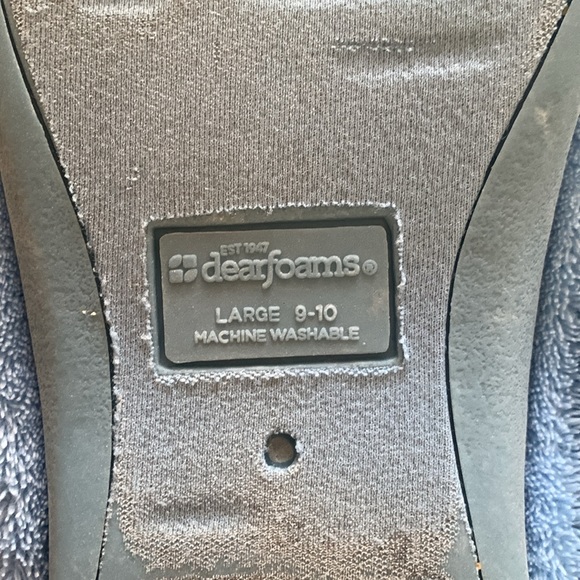 Dearfoams Signature Blue Chenille memory foam Women’s Slipper Bundle Size 9/10 - Picture 15 of 15